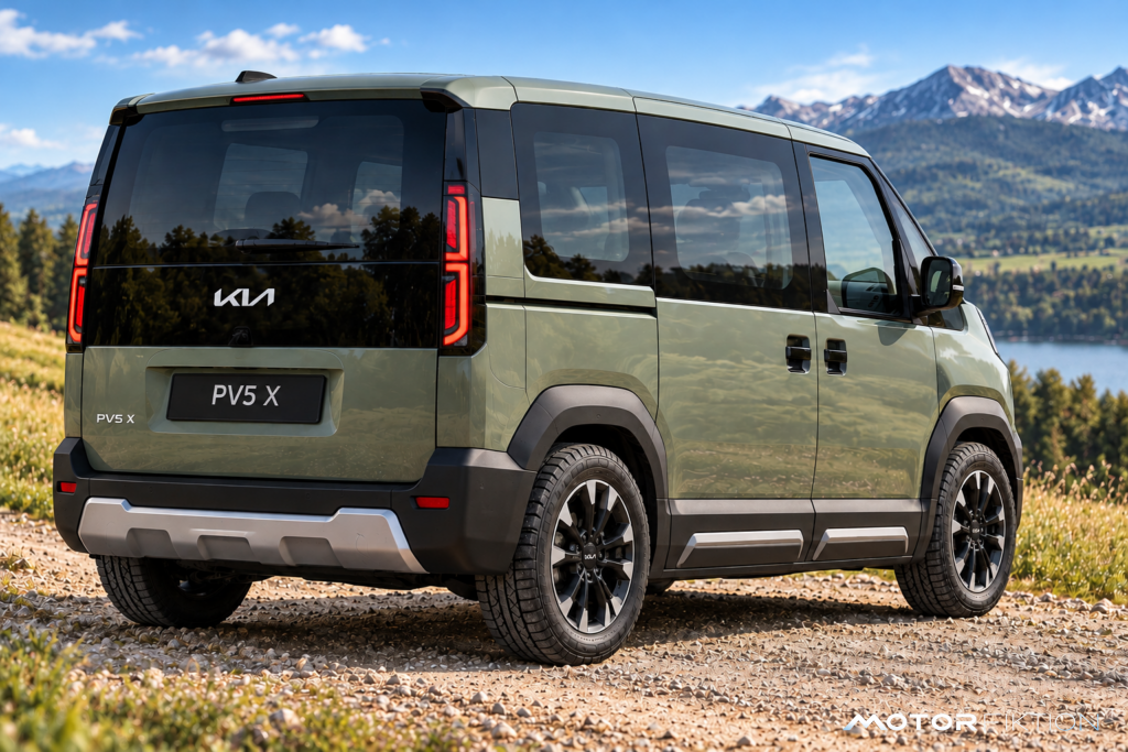 Robuster Kia PV5 vor Alpenpanorama